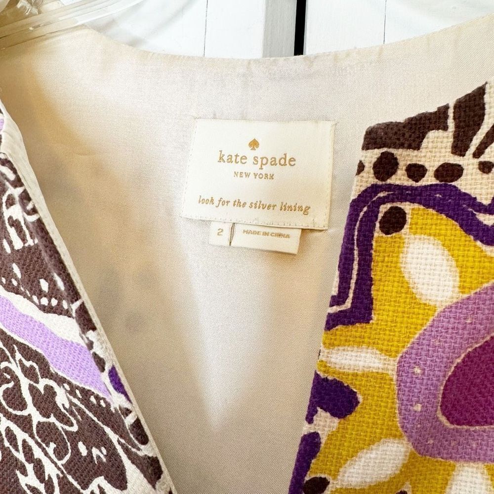 Kate Spade Keiran Dress Hydrangea Moroccan Paisley Cotton Sheath Women’s Size 2 - Picture 10 of 16